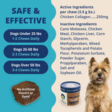 Under The Weather Collagen Chews for Dogs | Promotes Healthy Skin Coat and Stronger Hip & Joint | Improves Overall Mobility | Immunity and Anti-inflammatory Collagen for Dog Supplement | 60 Count