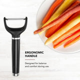 Y Peeler with Ergonomic Handle and Single Edge Blade – Dishwasher Safe with Protective Cover