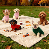 2 Pack Small/Medium Dog Sweater, Warm Comfy Stretch Dog Winter Coat w/Sleeves & High Neck, Premium Dog Clothes for Mini Poodle-Best for Holidays, Daily Walks S Green Brown