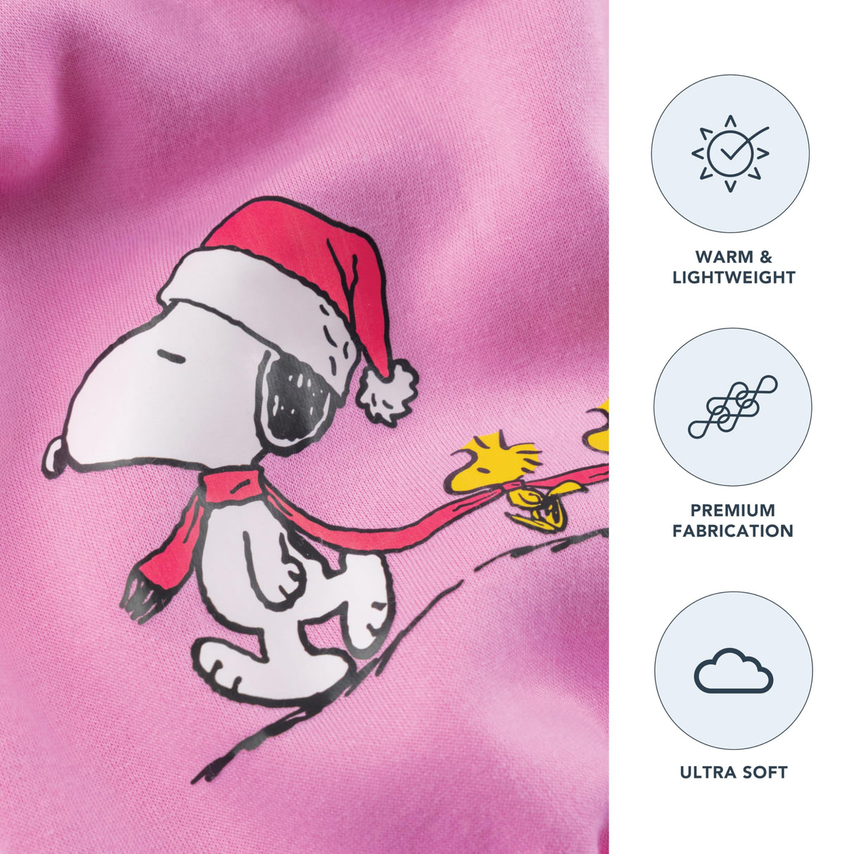 Berkshire Peanuts® Dog Hoodie, Pet Sweater with Leash Hole & Elastic Sleeve, Snug Fit for Puppies, Kittens, and Small Dogs, Small, Snoopy Woodstock Pink Scarf