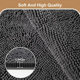 Amyracel Absorbent Dog Door Mat for Muddy Paws, 72" x 36" Non Slip Washable Door Mat Indoor Entrance, Quick Dry Chenille Pet Entry Rugs for Entryway Indoor, Grey