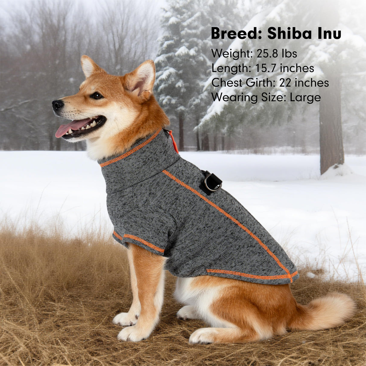 Vitiswap Reflective Dog Jacket, Warm Dog Fleece Sweater Zip Up Sweaters for Small Dogs Clothes Boy Cold Weather Coats with D-Ring for Leash, Grey Large