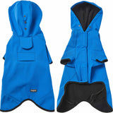 Blueberry Pet 26" Waterproof Dog Softshell Jacket, Hooded Raincoat and Windbreaker with Leash & Harness Hole, Dazzling Blue, Outdoor Rain Gear for Dogs