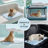 Bedsure Cooling Dog Mat Extra Large, Q-Max>0.5 XXLThin Breathable Cold Crate Pad for Pet, Portable Washable Kennel Bed for Summer Active Dog with Chill Soothing Fabric to Rapid Cooling, 48x30, Blue