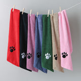 Bone Dry Pet Grooming Towel Collection Embroidered Absorbent Microfiber Drying Set, 15x30, Black, 3 Count