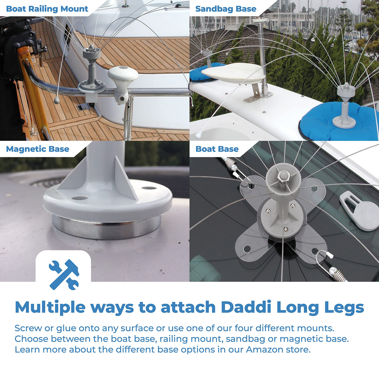 Bird Barrier Daddi Long Legs - Waving Stainless Steel Spinners for Roof & Dock Bird Scare Devices - Keep Woodpeckers Away and Gets Rid of Seagulls, Pigeons, Duck -4-Ft Diameter