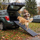 AQUILLA Dog Ramp for Car, 67" Long & 17.3" Wide Foldable Pet Ramp with Non-Slip Surface, Portable Dog Car Ramp for Old/Large/Senior Pets to Get on Bed, Stairs, Sedan/SUV/Cars, Up to 250LBS Capacity