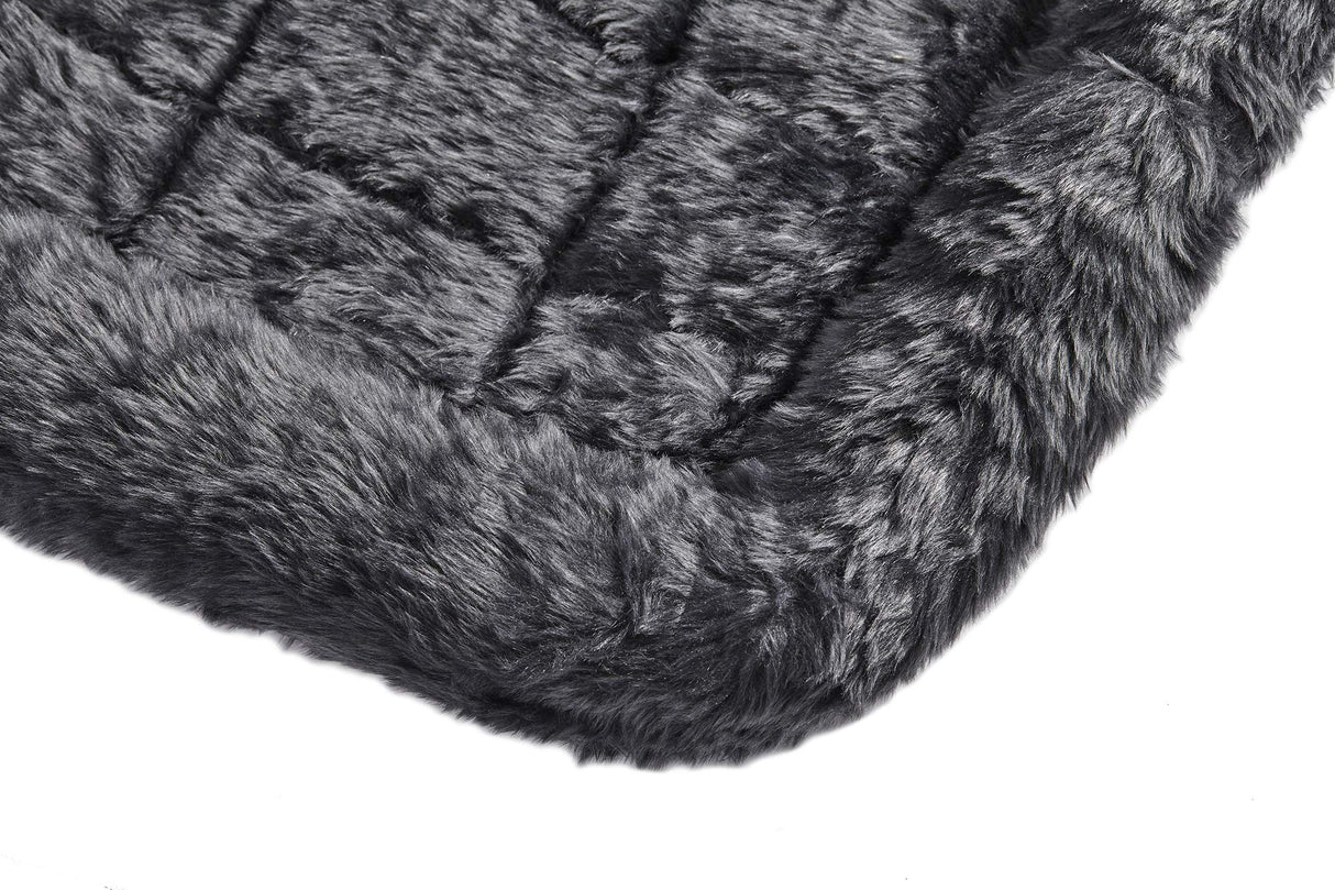 MidWest Homes for Pets Dog Bed – Gray Faux Fur Bolster, Ultra-Soft and Machine Washable, Fits 24-Inch Crates and Carriers, for Small Dogs and Cats