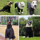 Dog Raincoat for Medium Large Dogs,rain Jacket Coat, Full Leg Coverage Waterproof Rain Suit with Detachable Hood & Tail, Reflective Strips，Labrador Retriever (Black for Gril, X-Small)