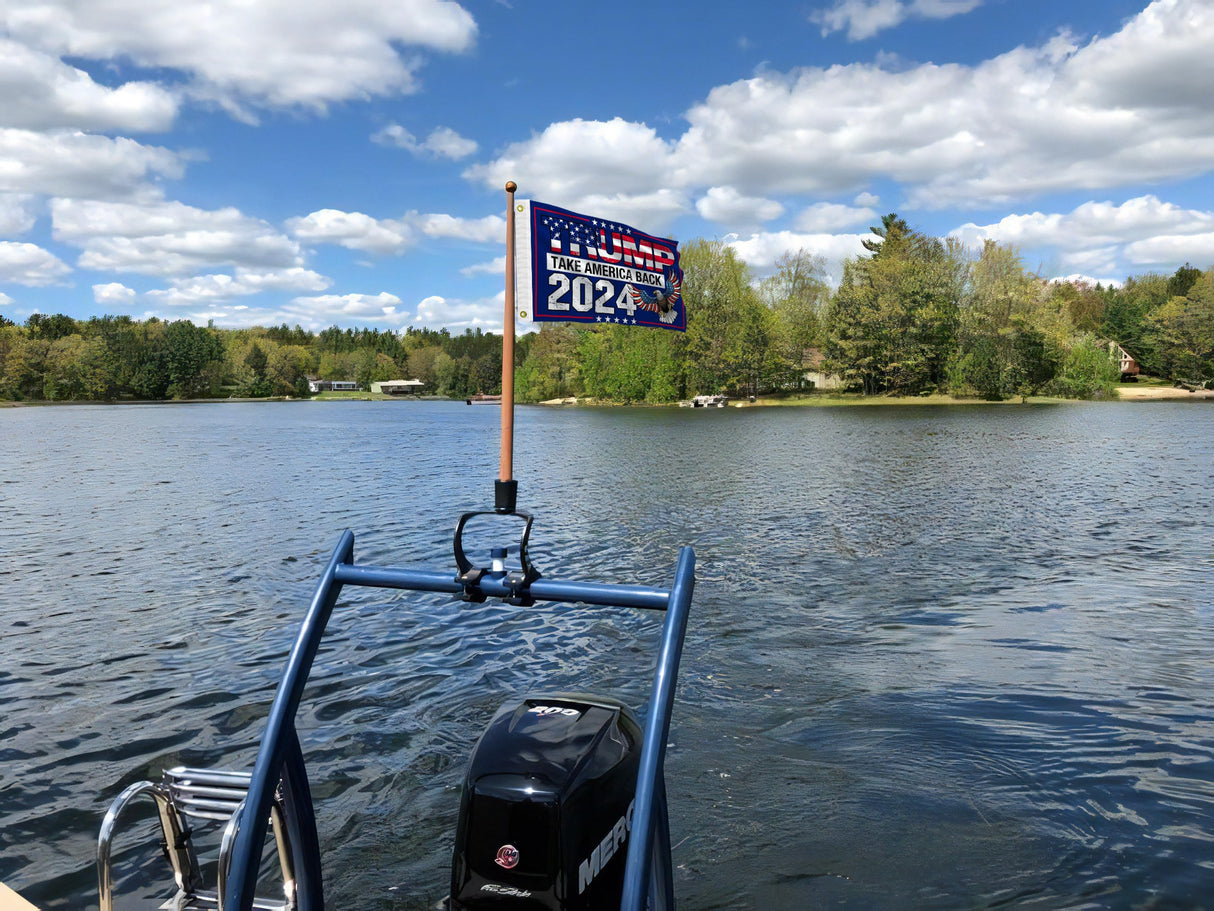 PLAIEI Take America Back Boat Marine Flag 12x18 Inches Double Sided 3Ply Small Trump 2024 Boat ATV Flag President Election Supporter Fans Patriotic MAGA Banner Outdoor Indoor (Eagle Blue)
