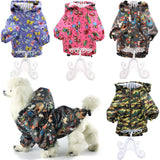 for Small Pet Cat Dog Raincoat Hoodie Coat Waterproof Rain Jacket Rainwear (L: Length - 16", Grey)