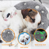 Maiiu Pet Calming Pillow for Dogs, Soft U-Shaped Pillow Glow in The Dark, Joint Relief, Sleep Comfortably,Suit for Small, Medium, Large Dogs, Fluffy Pet Neck Pillow (M-Gray)