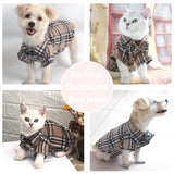 Pet Shirt Clothes for Dogs and Cats, Puppy Plaid Cotton Polo Shirts Adorable Casual Pet Apparel T Shirts (Khaki, 2X-Large)