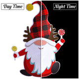 43PCS Christmas Car Refrigerator Decorations - Reflective Bulb Light Gnome Magnet Accessories Set Xmas Holiday Cute Decor