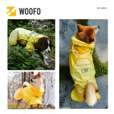 WOOFO Slip-On Dog Rain Poncho, Quick & Easy to Wear Dog Raincoat, Unrestricted, Super Lightweight, and Waterproof Rain Jacket for All Breeds, Adjustable and Reflective (Grey, Small)