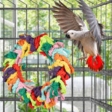 Napiass Parrot Swing for Large Birds - Colorful Cotton Rope Hanging Ring Toy for African Grey, Cockatoo, Conure, and Parakeet | Chewing, Exercise, Climbing, and Snuggling (Parrot Swing)