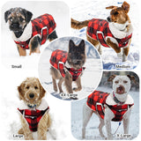 ORZECHKO Dog Winter Coat - Windproof Fleece Warm Thick Dog Jacket Clothes for Cold Weather - Plaid Pet Vest Coat Outfits for Small Medium Large Dogs - Indoor & Outdoor Use (S-XXL)