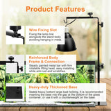 Simple Deluxe Reptile Light Stand Adjustable 15-36.6 inch Floor Lamp Holder, Metal Bracket for Reptile Tank & Terrarium Heating Light