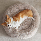 WNPETHOME Calming Dog Beds for Large Dogs, Anti-Anxiety Donut Large Pet Bed, Fluffy Faux Fur Plush Dog Bed，Warming Cozy Soft Round Lagre Dogs Bed for Pet, Cat Cuddler Cushion Bed