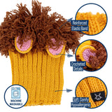 Zoo Snoods Lion Costume - Knit Mane Dog Snood Ear Wrap for Pets, Warm Neck Cover for Halloween and Winter (Large)