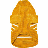 Blueberry Pet Cozy Soft Chenille Classy Striped Dog Sweater in Mustard, Back Length 18", Pack of 1 Clothes for Dogs