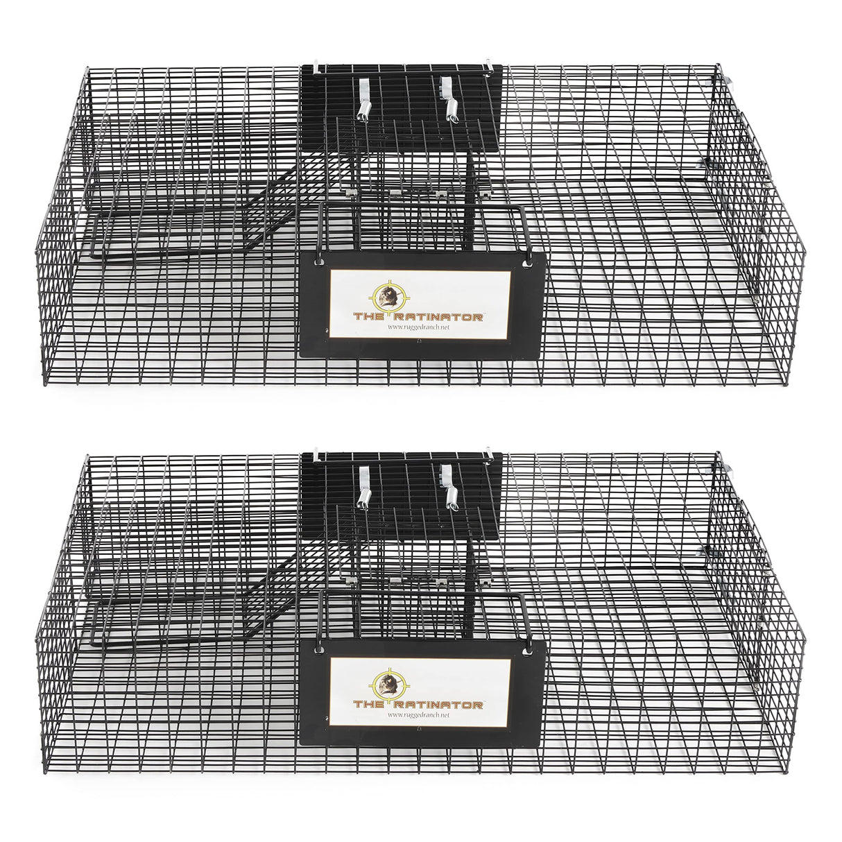 Rugged Ranch RATTR Ratinator Live Rat Squirrel Chipmunk Metal 2 Door Outdoor and Indoor Trap Cage, Catching Stray Animals, Black