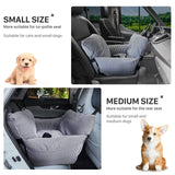 BNCKTRD Dog Car Seat for Medium Dogs Under 60 lbs Pet，2 in 1 Booster Seats Dog Bed for Car and Home Safety Travel Carrier with 2 Pockets, Blau Stripes