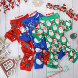 3 Pieces Christmas Dog Pajamas Dog Jumpsuit Santa Snowman Pet Clothes Christmas Pet Pajamas Holiday Costume Jumpsuit for Puppy Cat(Classic Pattern,M (fit 5.5-7.7lbs))