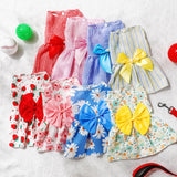 Sanwuta 8 Pieces Dog Bowknot Dresses Puppy Clothes Outfits Princess Dresses Soft Lightweight Summer Fruit Floral Pattern Pet Skirts for Girl Puppy(XX-Large)
