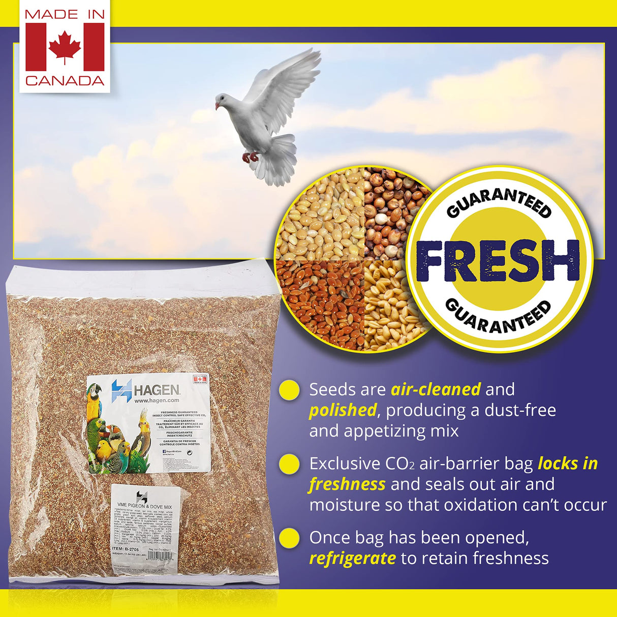 Hagen Pigeon & Dove Seed, Nutritionally Complete Bird Food 25 Pound (Pack of 1)