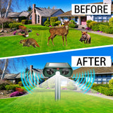 Gebatule 2 Pack Solar Ultrasonic Animal Repellent Repel Cat, Squirrel, Deer, Raccoon, Skunk, Rabbit, Rat, Dog, Waterproof with Motion Detector