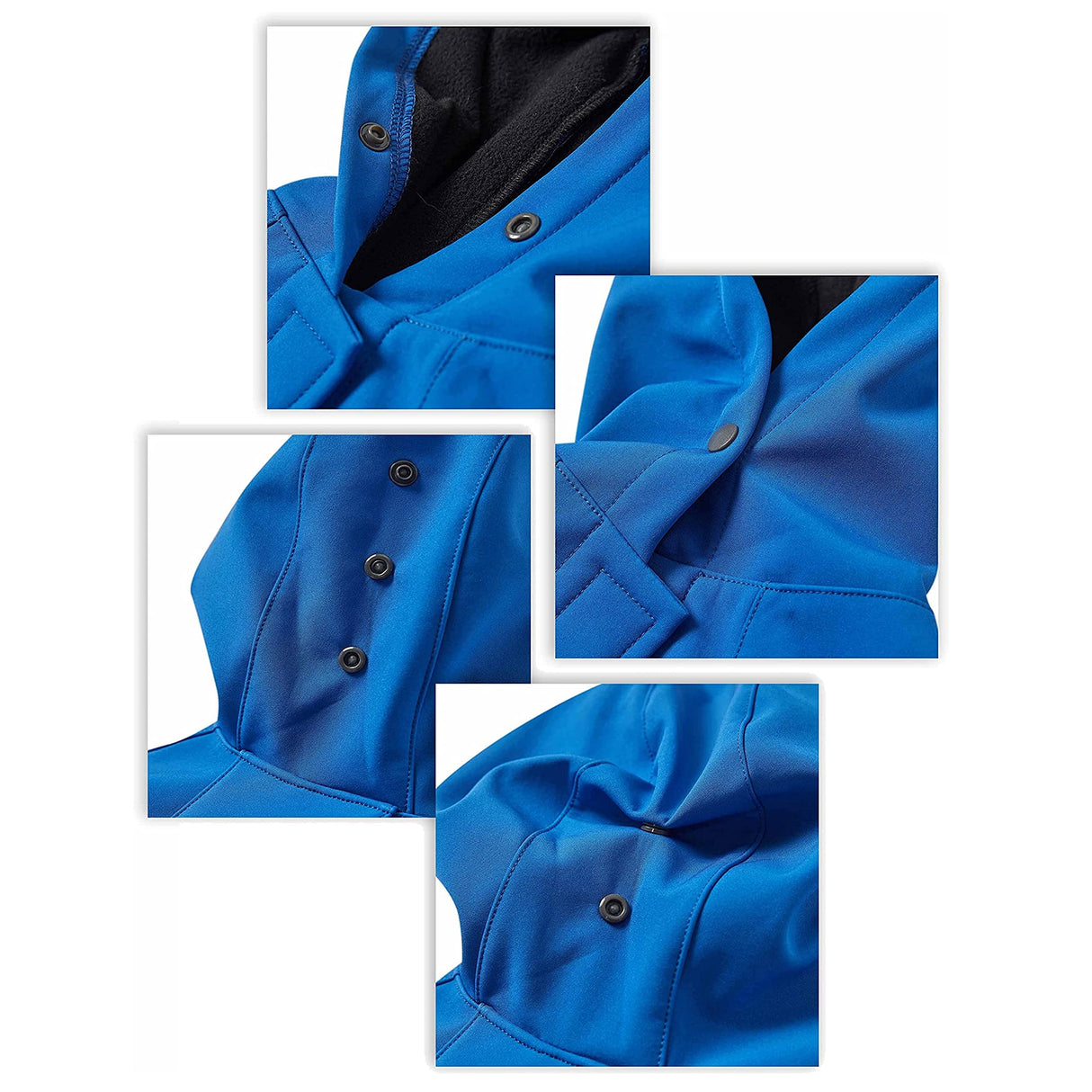 Blueberry Pet 26" Waterproof Dog Softshell Jacket, Hooded Raincoat and Windbreaker with Leash & Harness Hole, Dazzling Blue, Outdoor Rain Gear for Dogs