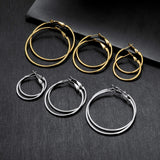 6 Pairs Gold Silver Plated Hoop Earrings for Women, Hypoallergenic Stainless Steel Gold Hoops Silver Hoop Earrings Set, Lightweight Large Small Hoops Women Earrings Loop Earrings Set