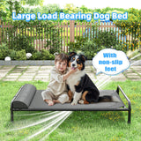Simple Trending Elevated Dog Bed for Large Dogs, Cooling Raised Pet Cot with Bolster, Breathable Outdoor Couch Bed, 44.5" x 31", Black