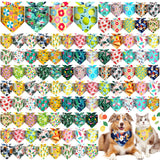 Reginary 120 Packs Dog Bandanas Bulk Dog Scarf Adjustable Holiday Pet Scarf Washable Scarves Triangle Drool Bibs for Cat Pet Costume Supply(Summer Series)
