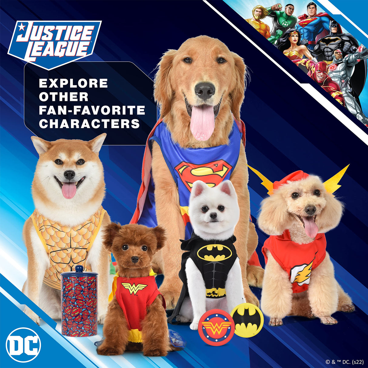 DC Comics Superhero The Flash Halloween Dog Costume - Officially Licensed Halloween Pet Costumes for Dogs, Size Large