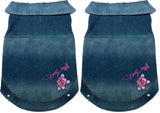 Dolly Doggy Parton Blue Denim Jacket with Collar for Dogs, Dog Apparel (Pack of 2)