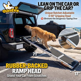 Extra Long 71”Dog Ramp for Car with Adjustable Head, Folding Pet Ramp for Large Dogs with Non-Slip Surface Dog Ramps Up to 200 lb for Car SUV Truck Bed Couch