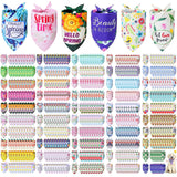 Bulyoou 500 Pcs Summer/Spring Dog Bandanas Bulk Adjustable Dog Bandanas for Groomers Hawaiian Washable Pets Scarf Bibs Costume Accessories for Small to Large Pets Grooming Supplies(Spring)