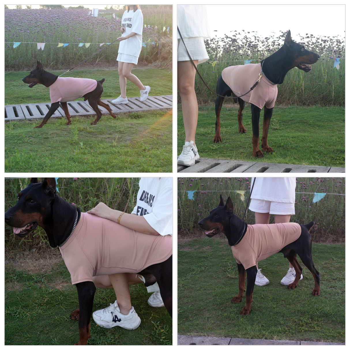 Premium Yoga-Fabric Dog T-Shirt – Breathable, Stretchy, Anti-Shedding Pet Clothes for All Seasons, Small to Large Dogs Dusty Pink 3XL