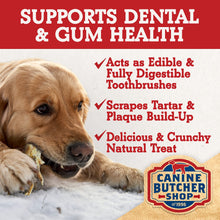 Load image into Gallery viewer, Canine Butcher Shop Chicken Feet Dog Treats, Raised &amp; Made in USA (30-Pack), Dehydrated Chicken Feet, All Natural Dog Chews &amp; Dog Snacks
