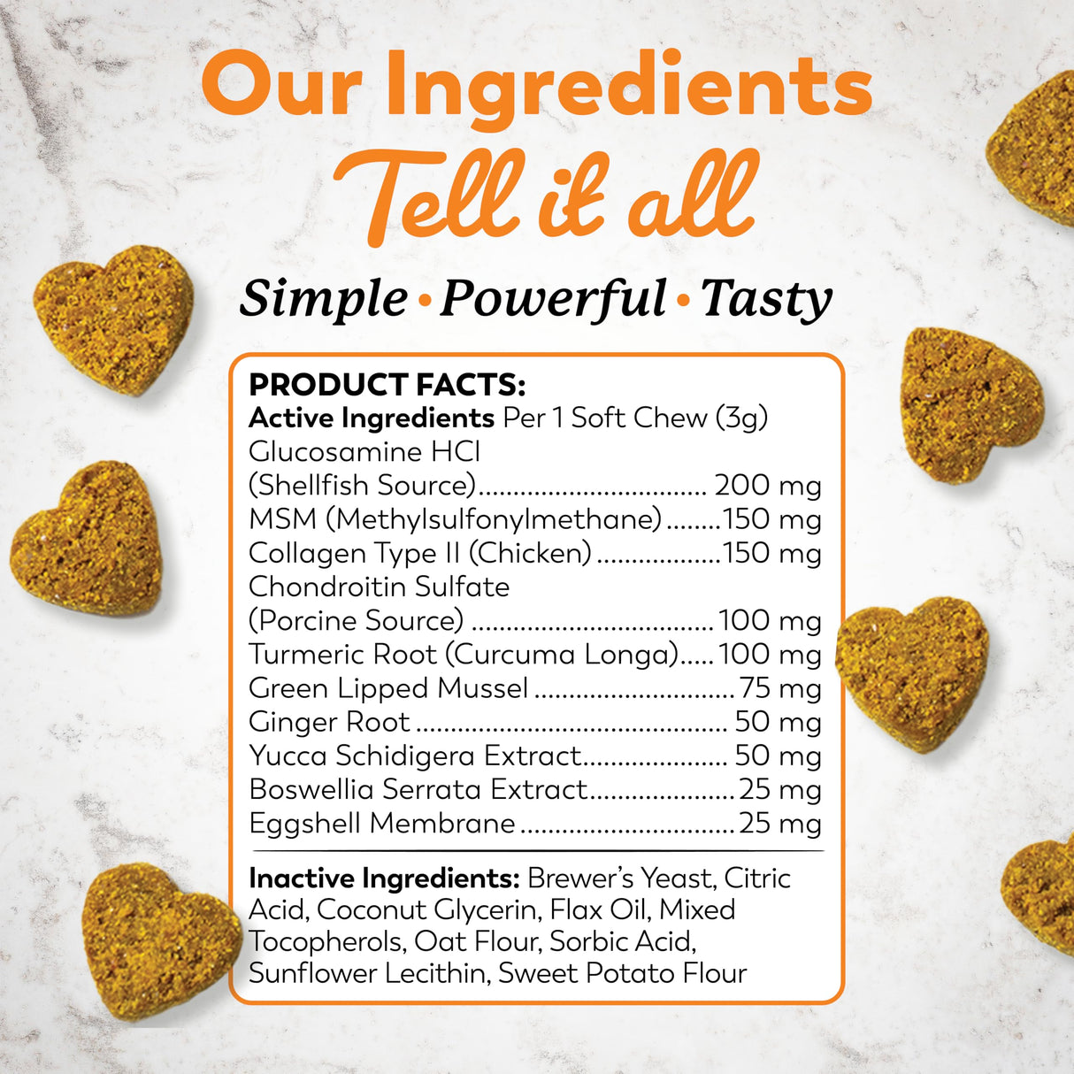 Dr. Harvey's Hip & Joint Soft Chews for Dogs, Daily Mobility Supplement Chewable Bites for Dogs with Glucosamine, Chondroitin & MSM, Green Lipped Mussel, Chicken Flavor (90 Chews)