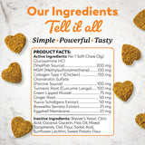 Dr. Harvey's Hip & Joint Soft Chews for Dogs, Daily Mobility Supplement Chewable Bites for Dogs with Glucosamine, Chondroitin & MSM, Green Lipped Mussel, Chicken Flavor (90 Chews)