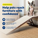 PetSafe CozyUp Sofa Ramp - Adjustable Height Anti-Slip Couch Access Ramp - Heavy Duty Carpet Cover for High Traction - Foldable & Easy to Carry - Older Pet Climbing Aid - Espresso Wooden Finish