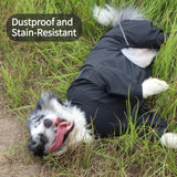 Dog Raincoat for Medium Large Dogs,rain Jacket Coat, Full Leg Coverage Waterproof Rain Suit with Detachable Hood & Tail, Reflective Strips，Labrador Retriever (Black for Gril, X-Small)