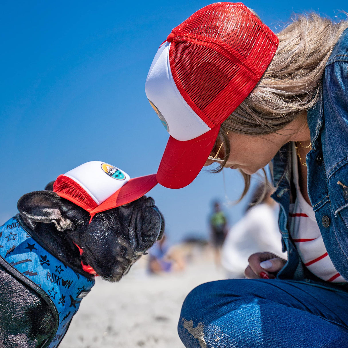 Sunset Collection, PupLid Trucker Hats for Humans Stylish Sun Protection Human Hat to Match and Twin with Your Dog (Black All-Terrain)