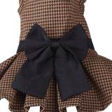 Pet Dresses for Small Dogs Cats Girl, Cute Princess Bowknot Dress Puppy Shirt All Weather Skirt Clothes Cat Apparel for Birthday Wedding Party Holiday (Grey&Black, Large)