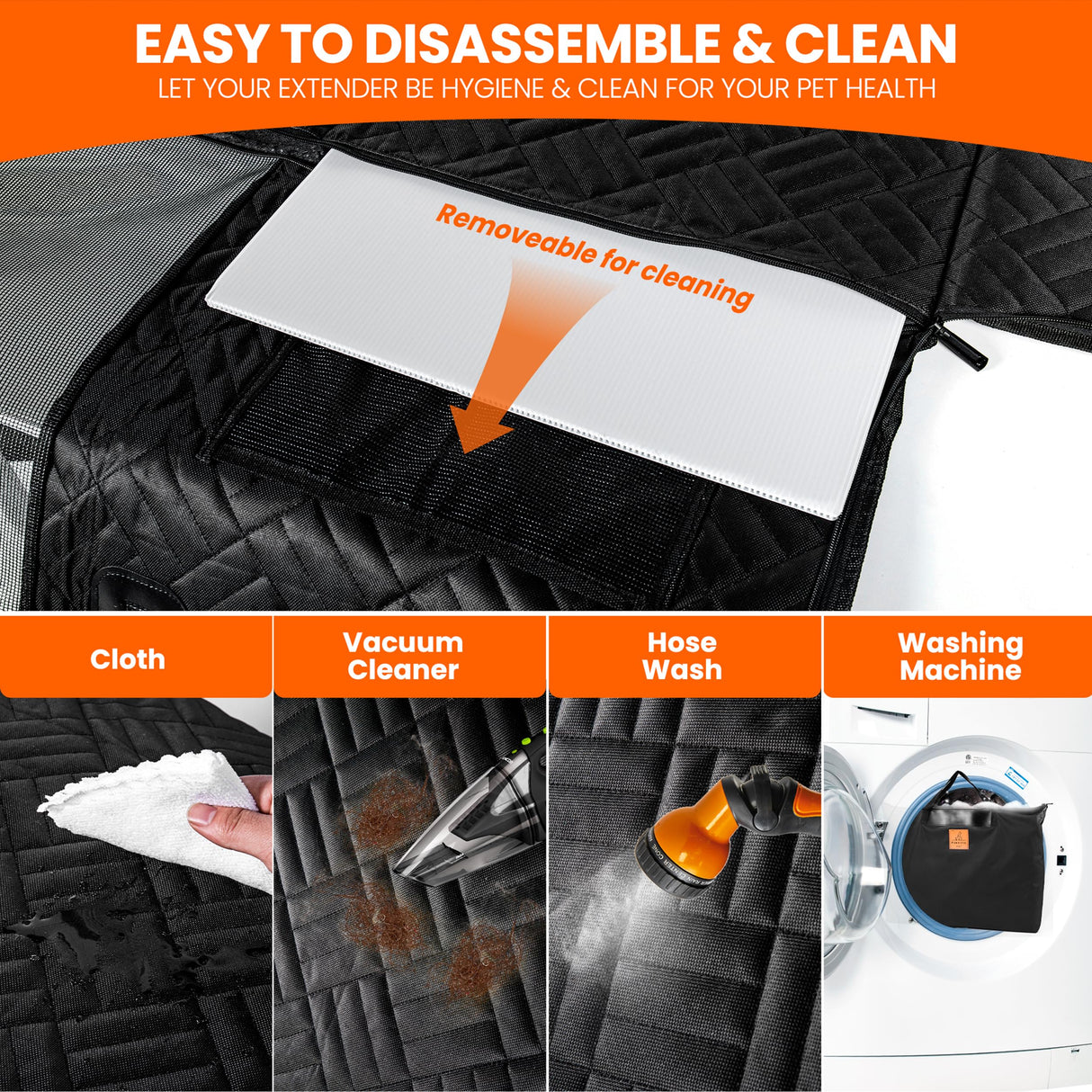 Dog Back Seat Cover Hard Bottom - 2025 Upgraded Materials - 6.4mm Support Boards Holds 400lbs - Waterproof Dog Hammock for Car, SUV & Truck - Pet Seat Cover for Back Seat - Backseat Extender for Dogs