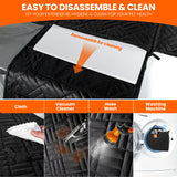 Dog Back Seat Cover Hard Bottom - 2025 Upgraded Materials - 6.4mm Support Boards Holds 400lbs - Waterproof Dog Hammock for Car, SUV & Truck - Pet Seat Cover for Back Seat - Backseat Extender for Dogs