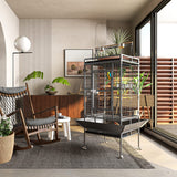 82 Inch Bird Cage, BOINN Bird Flight Cages with Rolling Stand & Bottom Tray, Wrought Iron Parrot Cage with PlayTop for Parakeet, Lovebirds, Ringneck, Cockatiels